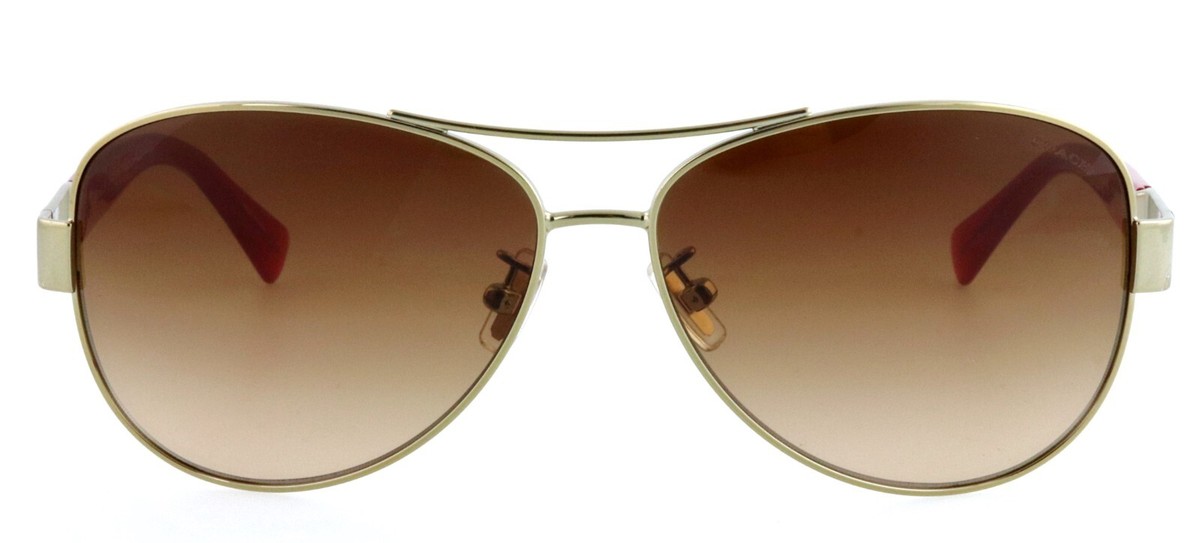 COACH HC7047 Christina 920713 59mm Gold Red Aviator Sunglasses for