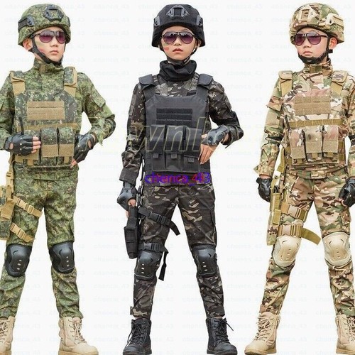 Children's Spring Autumn Camouflage Suit Special Forces Tactic Training Uniform - Picture 2 of 42