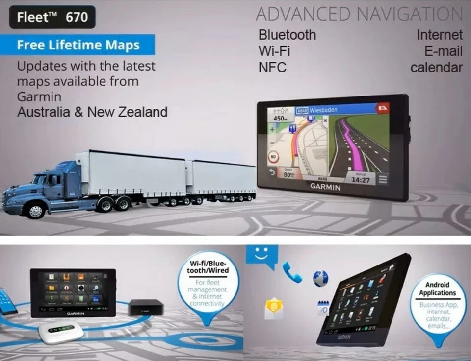 Garmin Fleet 670 Truck Advance GPS SatNav, Free Lifetime Map Update+Traffic NFC - image 2 of 4