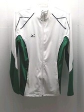 Mizuno Drylite Jacket M Green/ White Unisex Zipper Front Pockets Lightweight