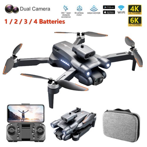 Drone X WIFI FPV With 6K HD Dual Camera Selfie Brushless Foldable RC Quadcopter