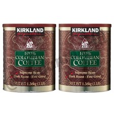 2 Packs Kirkland Signature 100 Colombian Coffee DARK ROAST 3 LB Each Total 6 LB