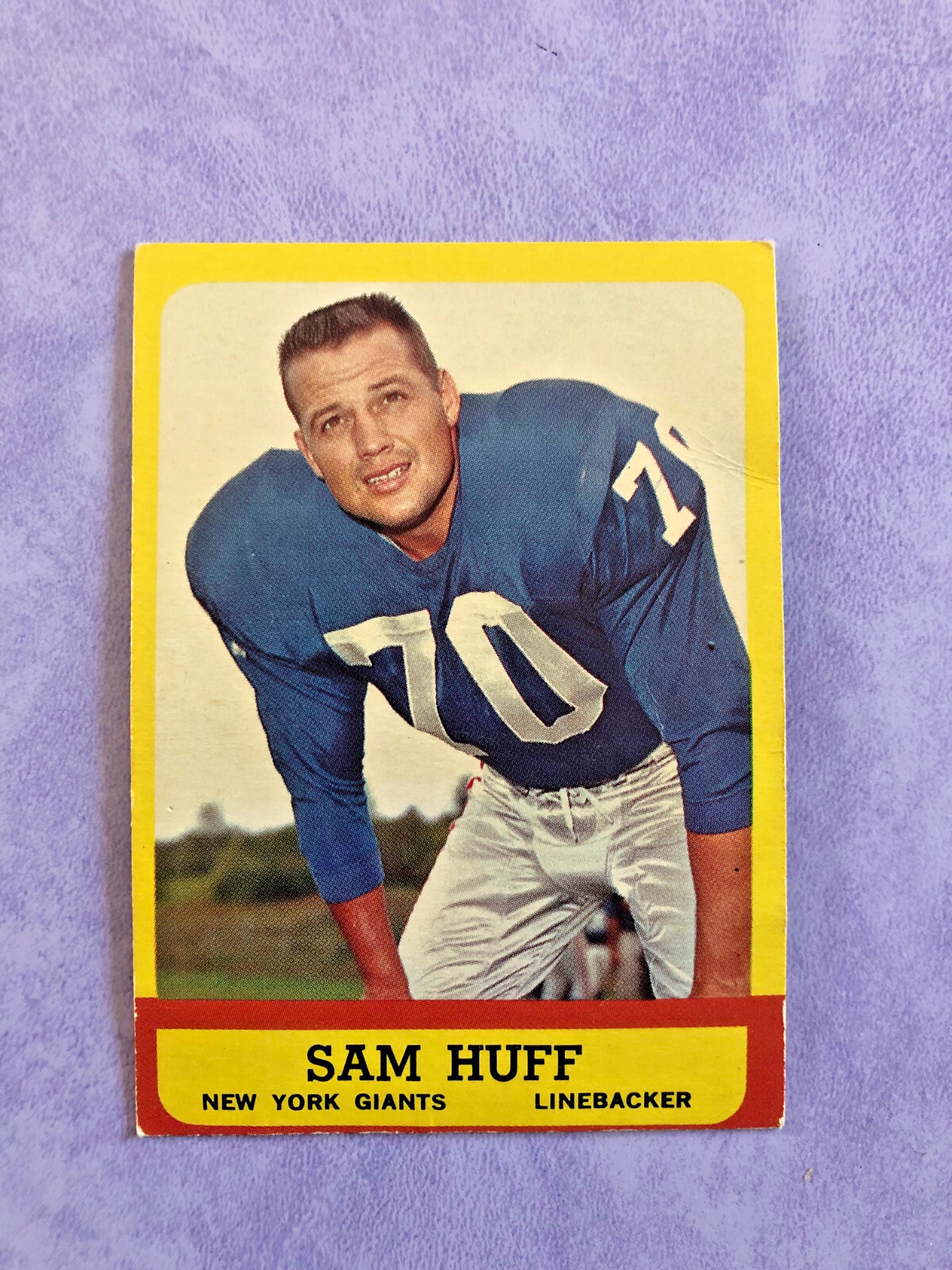 1963 Topps Football, Sam Huff, #59, HOF, Ex?  See Description & Pictures