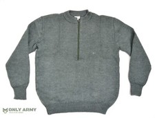 Genuine Swiss Army 75% Wool Jumper Premium Sweater Grey Chunky Knit Vintage NEW