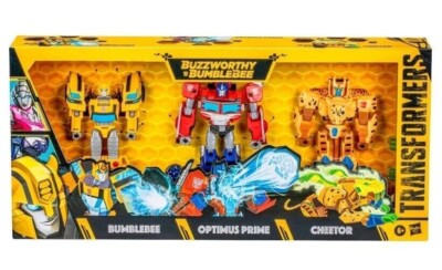HASBRO Transformers Buzzworthy Bumblebee Optimus Prime Cheetor 3pk Toy NEW