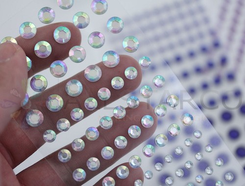 Self Adhesive Acrylic Rhinestones 3 Sizes Face Stick On Hair Gems Craft 480PCS - Picture 3 of 110