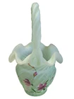 FENTON - D. FREDRICK (HP) SEAFOAM GREEN WITH OPAL SWIRL BASKET - GORGEOUS!!