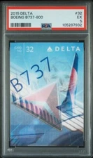2015 Delta Air Lines Pilot Card Boeing 737-800 Holographic #32 PSA 5 POP 2