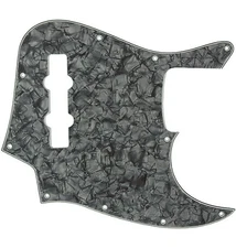 *NEW PICKGUARD for USA Fender Standard Jazz Bass 10 Hole Black Pearloid