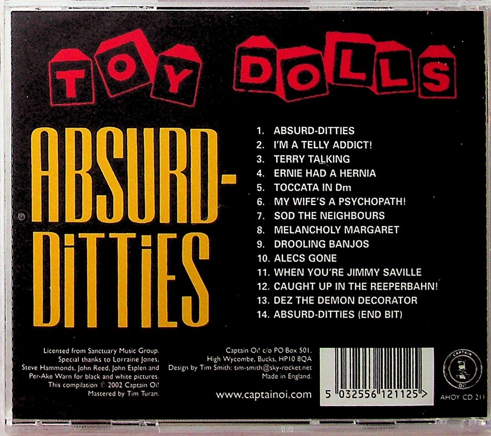 THE TOY DOLLS AbsurdDitties CD (NEW 2002 Captain Oi) Punk eBay