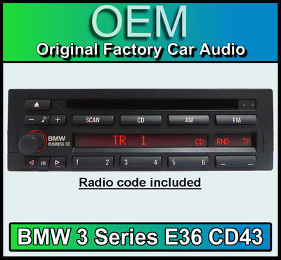 BMW 3 Series E36 CD playerCD43 radio car stereo Supplied with radio code 