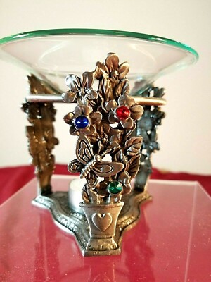 Pewter Candle Lit Oil Warmer/Diffuser - 5'' - Two Diff Styles - FREE SHIP