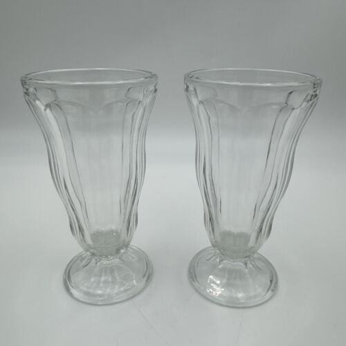 VTG Anchor Hocking Retro Dessert Pedestal Glasses Sundae Float Parfait Set Of 2