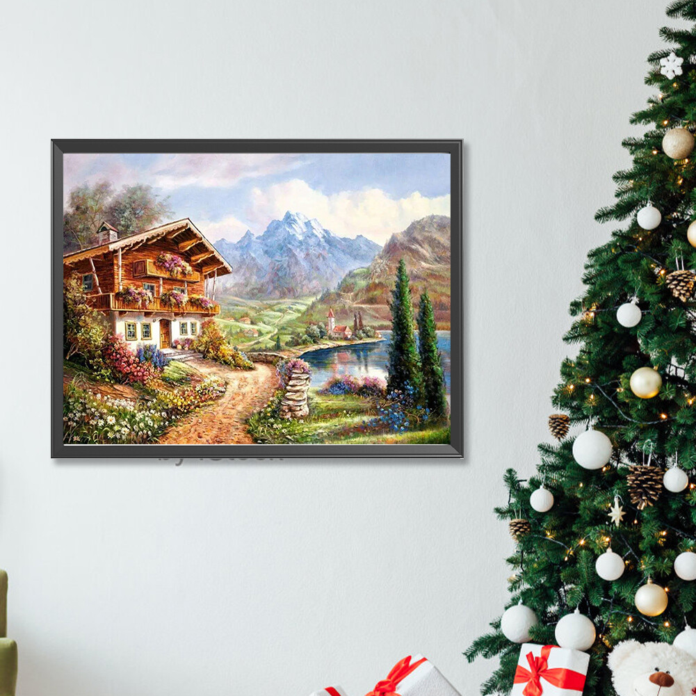 5D DIY Full Round Drill Diamond Painting Countryside Scenery Kit Decor ...