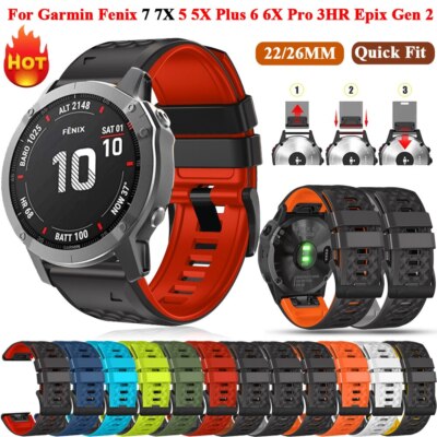 Quickfit Smart Watch Band fr Garmin Fenix 7 7X Silicone Strap 6X 6 Pro 5X 5 Epix