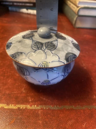 Japanese Pottery Ichinzan Tea Flower Bowl With Lid New Without Box. - Picture 10 of 17