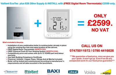 Vaillant EcoTec Plus 826, 832 KESSELINSTALLATION Versorgung & Einbau & GRATIS Raumstat.