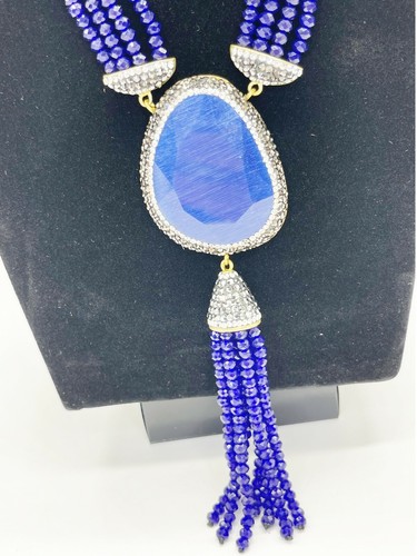 Moda Gema y Cristal Borla Collar Hecho a Mano Joyería Turca de Estambul - Imagen 22 de 24