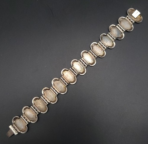 David Andersen Yellow Black Oval Enamel Sterling Bracelet - Pre 1925 - Vintage - Picture 4 of 6