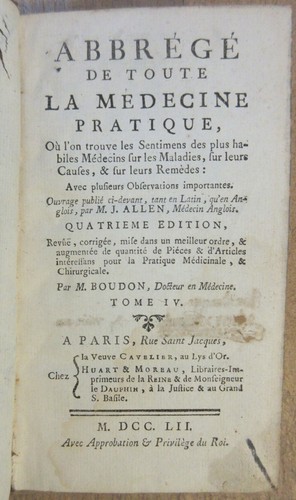 ALLEN ET BOUDON ABREGE DE LA MEDECINE PRATIQUE 1752 VENEROLOGIE OPHTALMOLOGIE - Picture 3 of 5