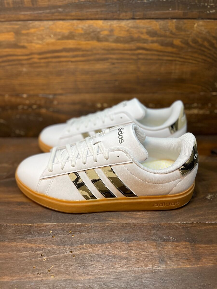ADIDAS GRAND COURT 2.0 Mens SHOES Cloud White/Gum Camo ADIDAS GRAND COURT 2.0 Mens SHOES Cloud White/Gum Camo