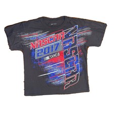 Nascar 2017 T Shirt  Gray Double Sided Multi Color Graphic Men’s Large Pre Owned