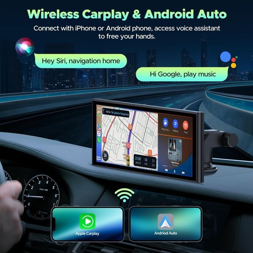 4K Dash Cam 9.26" Car Stereo Radio Wireless Apple Carplay/Android Auto+64GB Card - Picture 3 of 9