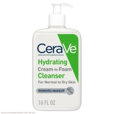 CeraVe Hydrating Cream-to-Foam Face Wash with Hyaluronic Acid- 16 fl oz