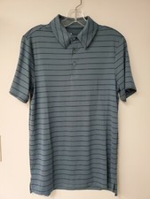 All In Motion Golf Polo Shirt Moisture Wick Stretch Blue Stripe Men's S NEW l14