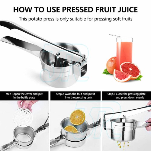 Potato Ricer Masher Fruit Press With 3 Discs Professional All Stainless Steel AU - Picture 6 of 9
