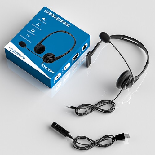 Computer Laptop PC Headset Wired Headphones Noise Cancelling with Mic USB/ 3.5mm - Picture 17 of 24