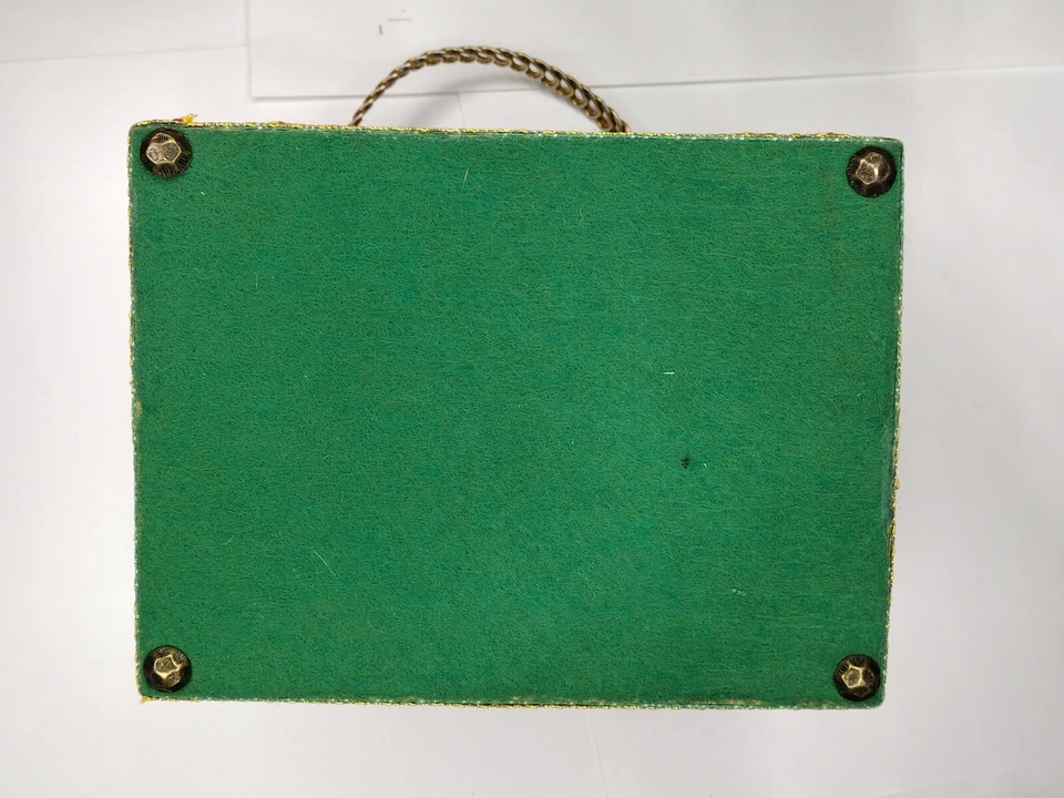 1970s Billie Ross of the Palm Beaches green with hearts and flowers Purse - Image 4 of 4