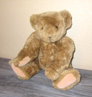 Vermont Teddy Bear Company Jointed Brown Plush 16” Stuffed Toy Authentic