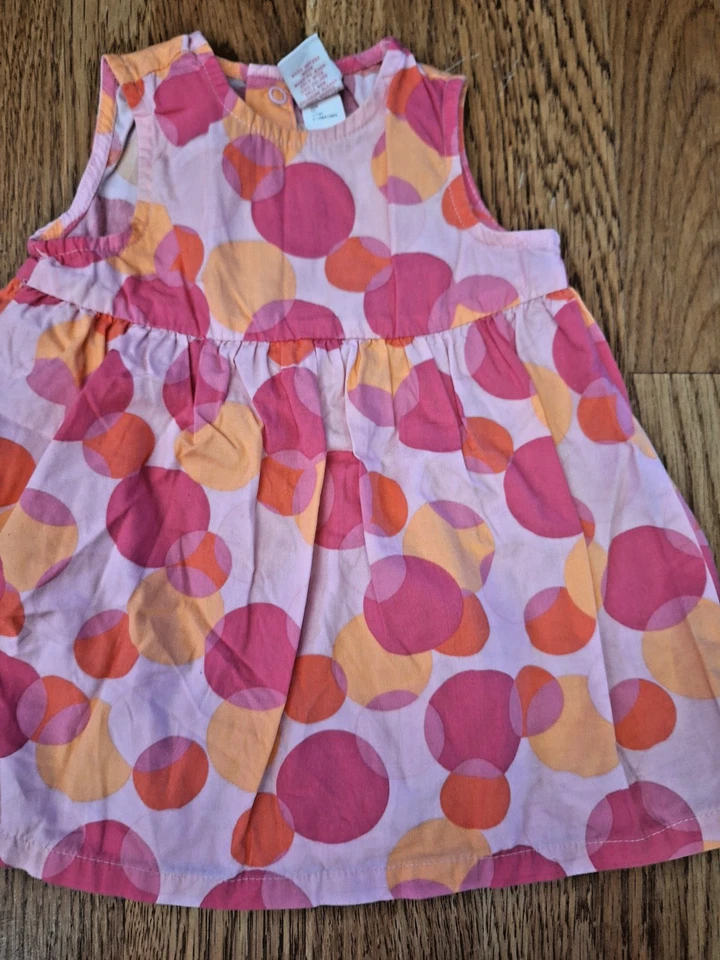 Circo Baby Girls Pink Polka Dots Sleeveless Dress Heart 100% Cotton NB Newborn - Image 3 of 4