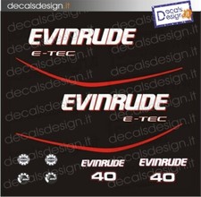 Adesivi motore marino fuoribordo Evinrude 40 cv E-TEC gommone barca