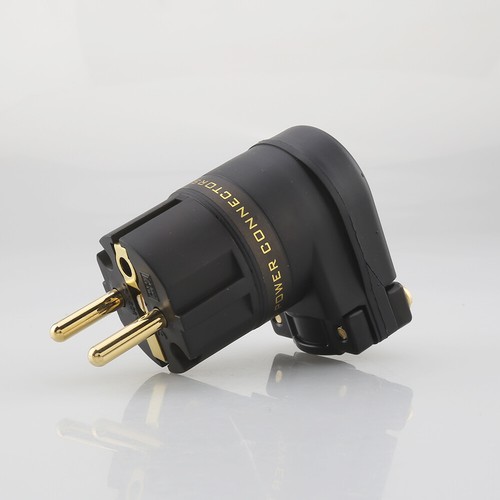 Hifi Right Angle EU Power Plug Connector IEC Female Pure Copper Gold Plated 15A - Picture 6 of 10