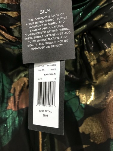 Nuevo con etiquetas Vestido Marc by Marc Jacobs Mimosa Lamé Negro/Multi Sin tirantes Talla 6 $698  - Imagen 7 de 10
