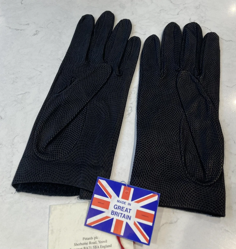 Unworn Vintage Deadstock Pittards Black Leather Backless Driving Gloves 7.5 - Image 2 of 2