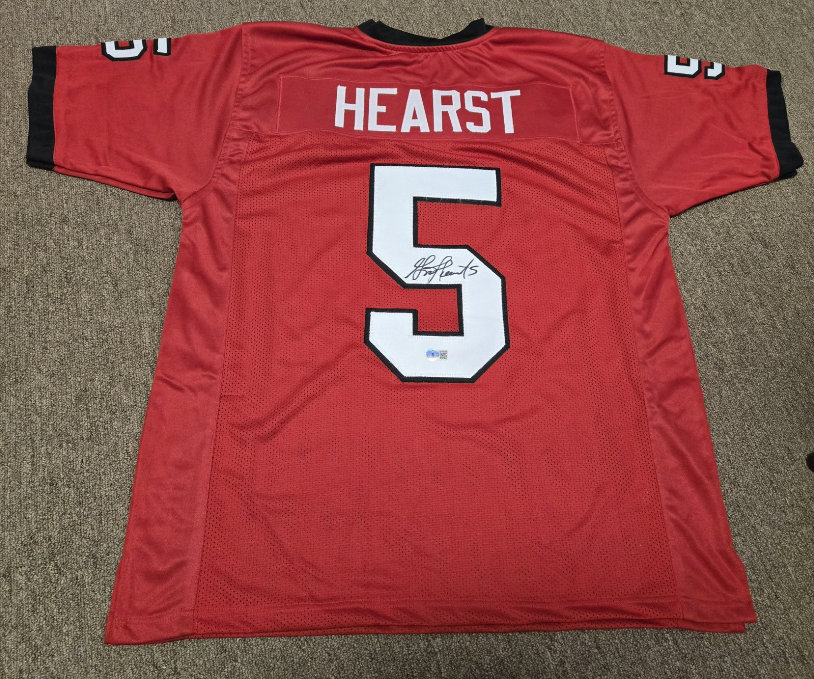 Garrison Hearst Autographed Signed Georgia Bulldogs XL Red Jersey Beckett Auto Football 