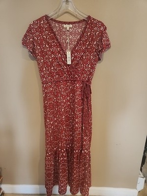 MAX STUDIO Womens Floral Faux Wrap Maxi Dress Size Small