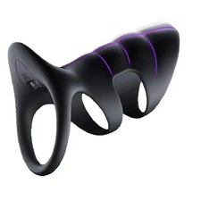 Vibrating Cock Ring with Penis Sleeve 10 Modes Extender Massager for Men