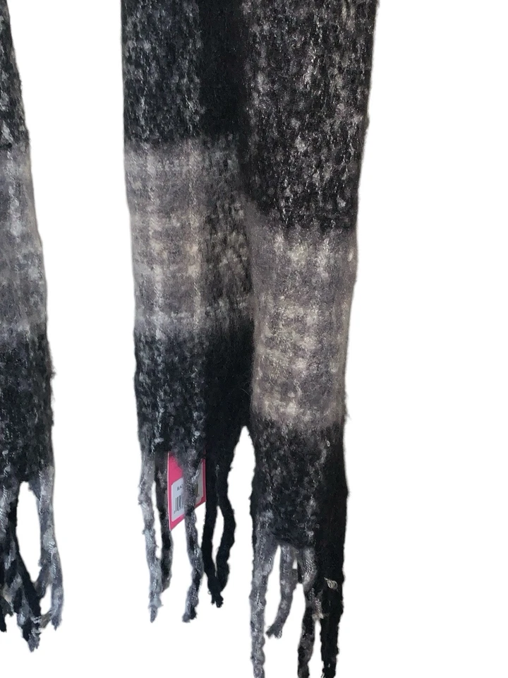 Isaac Mizrahi Mujer Estampado Boucle Bufanda Negra Talla Única Nuevo Con Etiquetas Foto 2 de 4