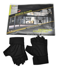 iHuan Breathable Workout Gloves Fingerless Full Palm Protection Black Medium