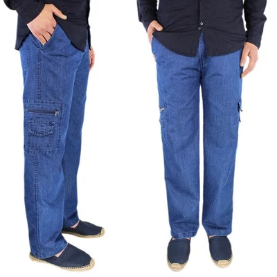 Jeans homme confortable pantalon coton pantalon cargo léger avec poches VEQUE - Photo 1/4