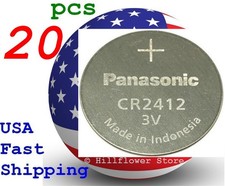 20 pcs CR2412 2412 LR2412 Panasonic Bulk 3V Lithium Coin Battery w/ free trk#