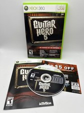 Guitar Hero 5 Microsoft Xbox 360 Game CIB Complete -POLISHED Disc /Tested -VG