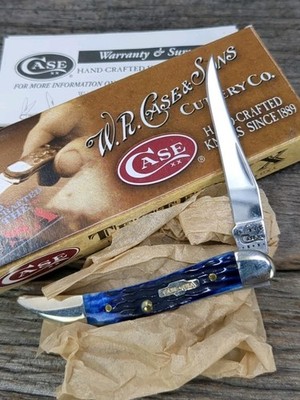Case XX 610096 SS Tiny Toothpick Knife Blue Bone Handle 2000 w