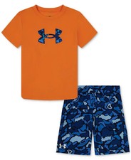 Under Armour Toddler  Little Boys Logo T-Shirt  Printed Shorts, 2 Piece Set -