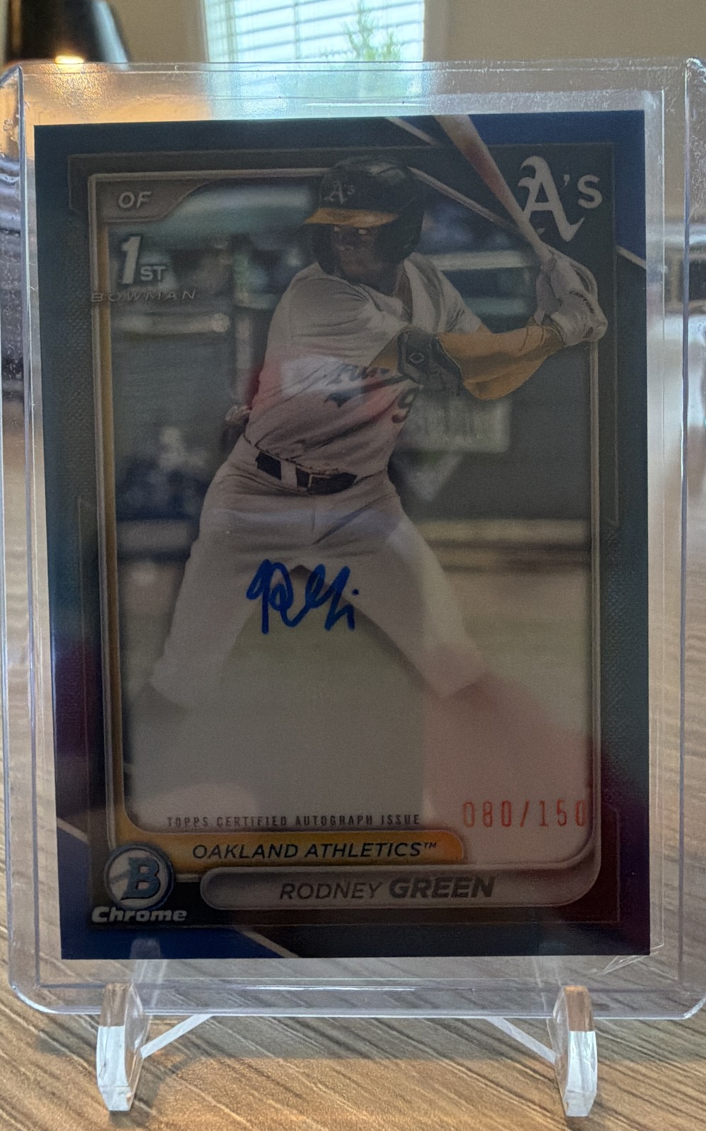 2024 Bowman Draft-Chrome Prospect Auto Rodney Green #CPA-RG Blue Refractor /150