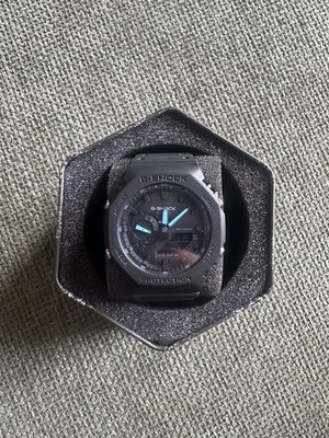 Casio G-Shock GA-2100-1A2 Mens Black Blue Analog Digital Watch
